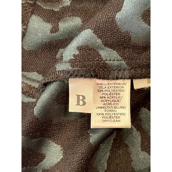 Ann Taylor Loft Women's Mini Dress Fit & Flare Leopard Print Black Green Size 0P - Picture 9 of 10